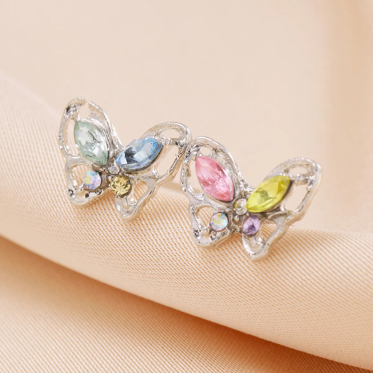 1 Pair IG Style Fairy Style Butterfly Alloy Resin Ear Studs