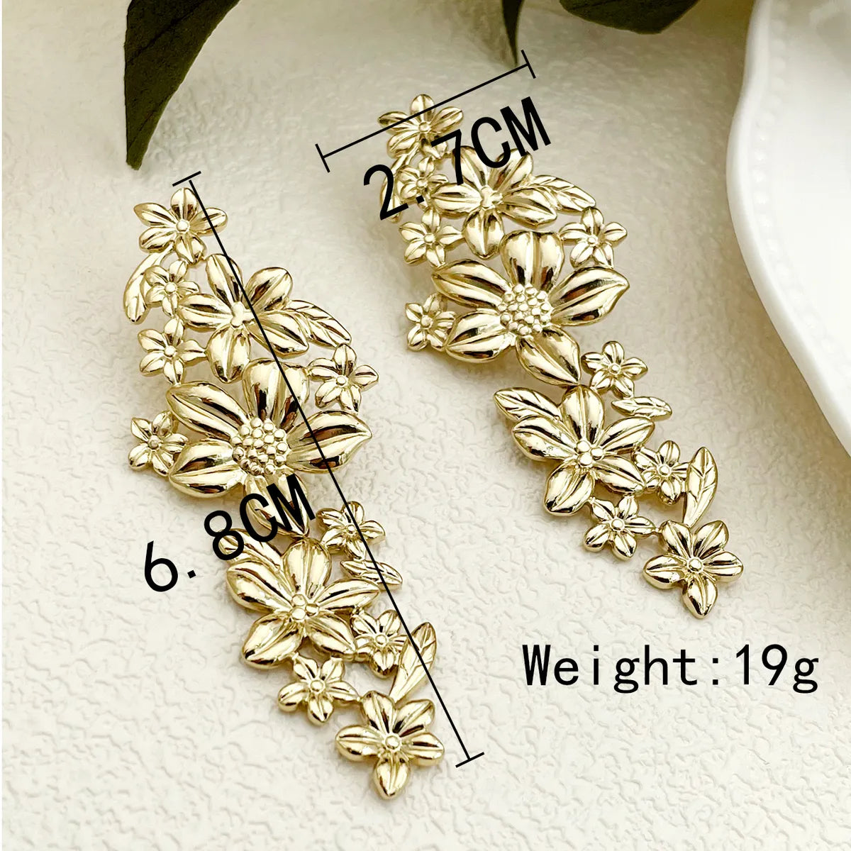 1 Pair IG Style Fairy Style Korean Style Leaves Heart Shape Feather 304 Stainless Steel 14K Gold Plated Drop Earrings