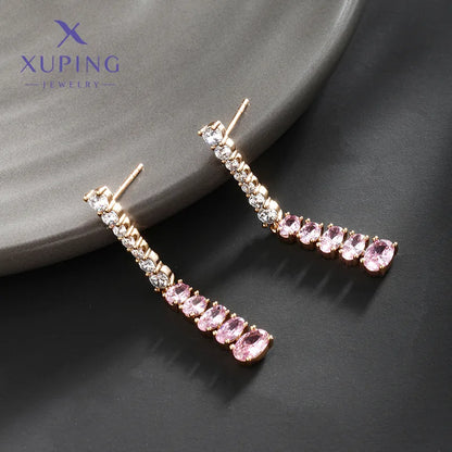 1 Pair IG Style Fairy Style Lady Geometric Plating Inlay Copper Artificial Gemstones 18K Gold Plated Drop Earrings