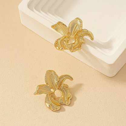 1 Pair Ig Style Flower Plating Alloy Ear Studs