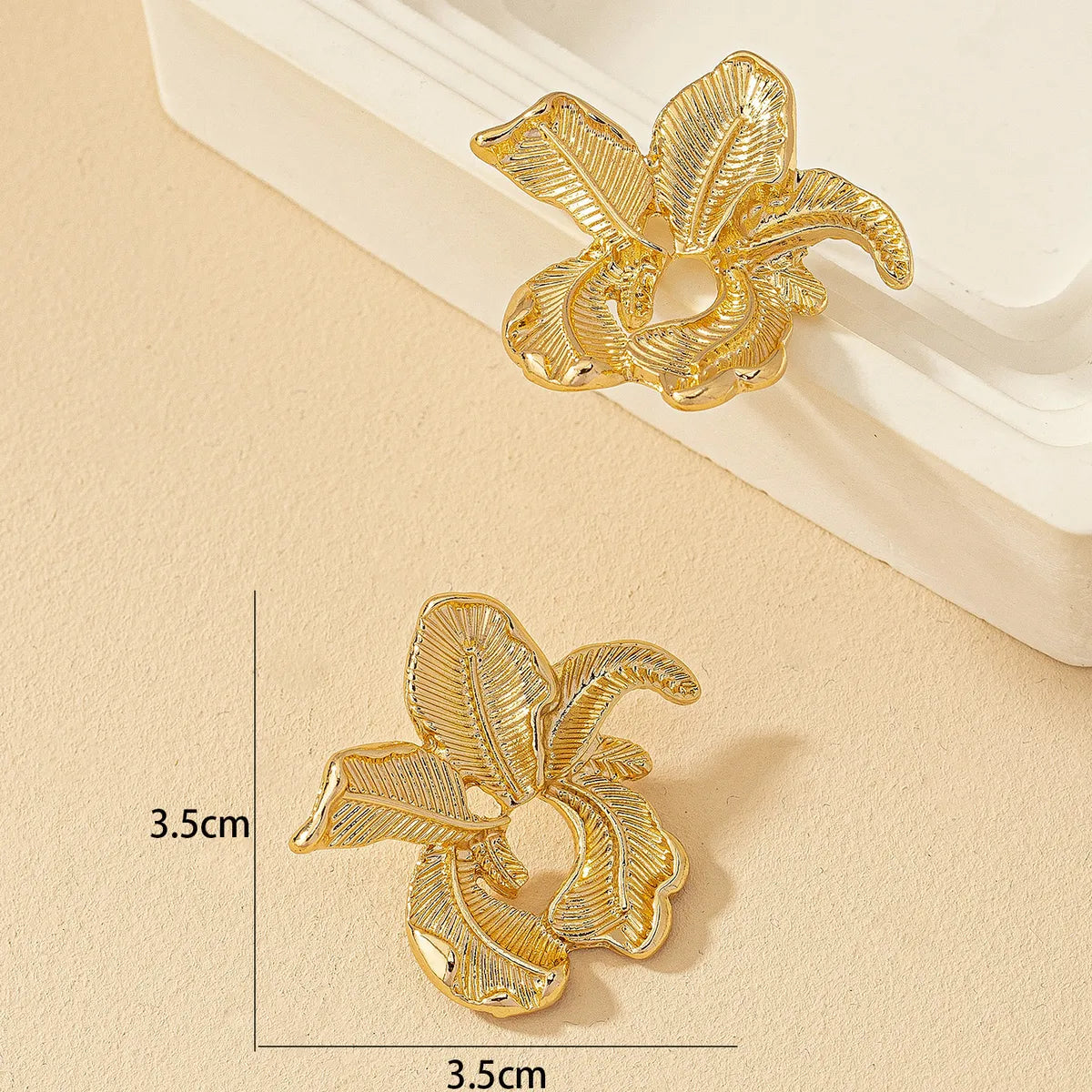 1 Pair Ig Style Flower Plating Alloy Ear Studs