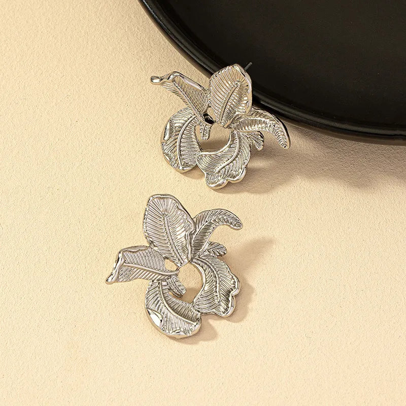 1 Pair Ig Style Flower Plating Alloy Ear Studs