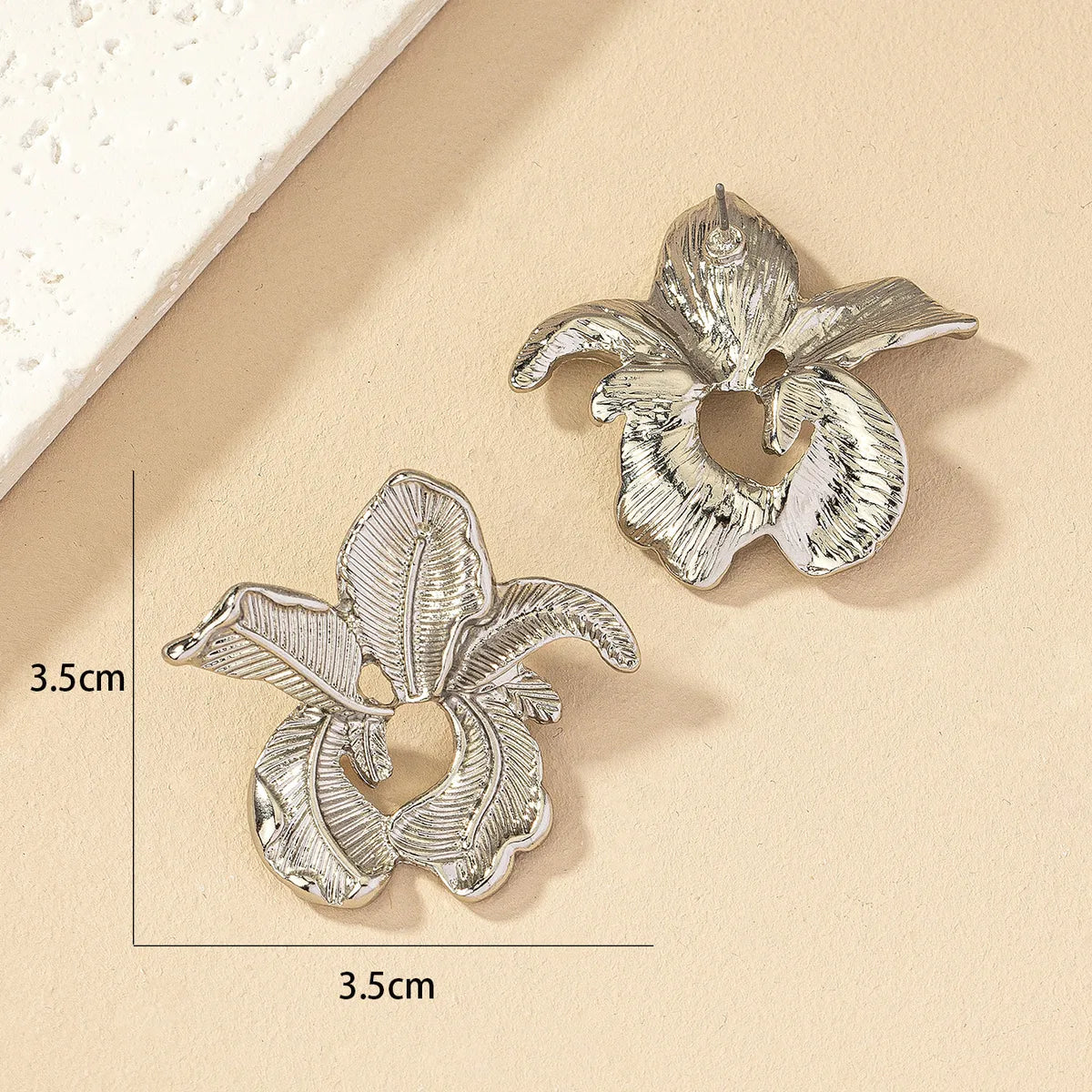 1 Pair Ig Style Flower Plating Alloy Ear Studs