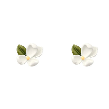 1 Pair IG Style Flower Plating Inlay Arylic Alloy Artificial Pearls Rhinestones Earrings