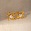 1 Pair Ig Style Flower Stainless Steel 18k Gold Plated Ear Studs