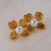 1 Pair Ig Style Flower Stainless Steel 18k Gold Plated Ear Studs