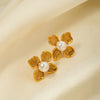 1 Pair Ig Style Flower Stainless Steel 18k Gold Plated Ear Studs