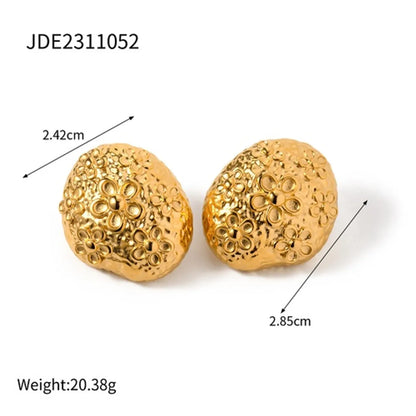 1 Pair Ig Style Flower Stainless Steel 18k Gold Plated Ear Studs