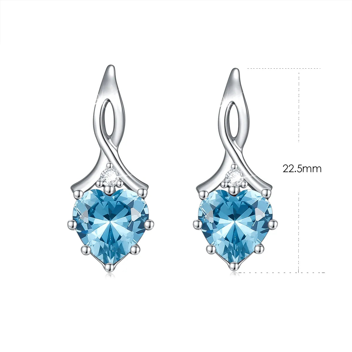 1 Pair IG Style French Style Classic Style Heart Shape Inlay Sterling Silver Birthstone Zircon Drop Earrings