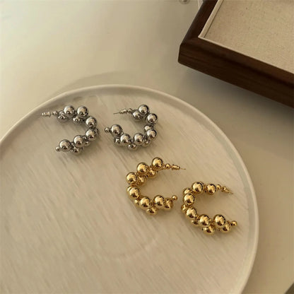 1 Pair Ig Style French Style Commute C Shape Plating Copper Gold Plated Silver Plated Earrings