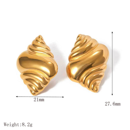 1 Pair IG Style French Style Croissant 304 Stainless Steel 18K Gold Plated Ear Studs