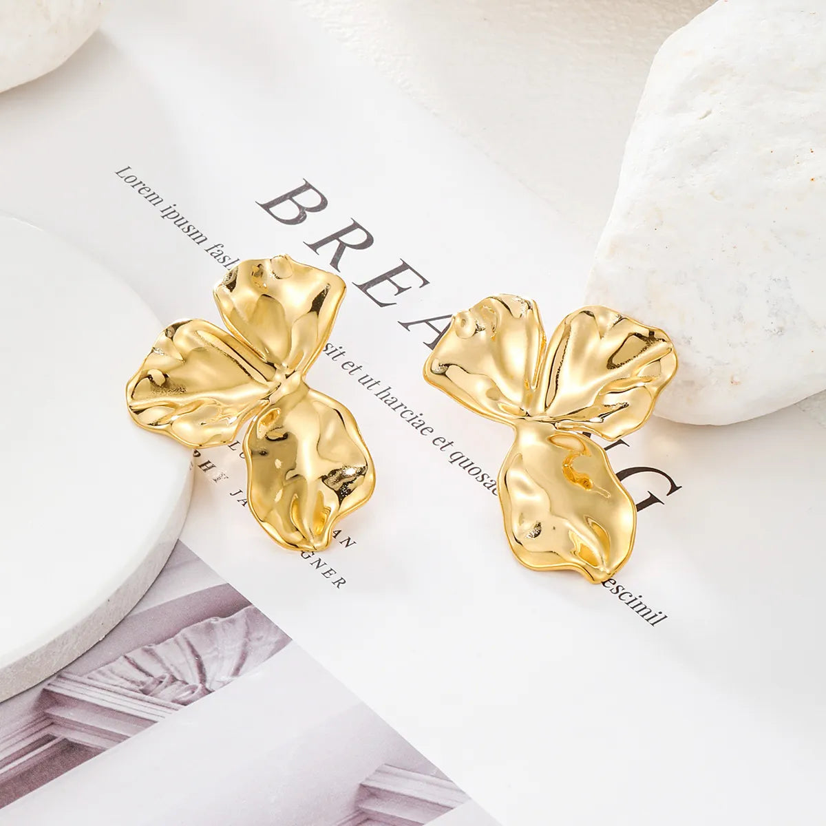 1 Pair IG Style French Style Flower 304 Stainless Steel 14K Gold Plated Ear Studs