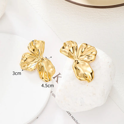 1 Pair IG Style French Style Flower 304 Stainless Steel 14K Gold Plated Ear Studs