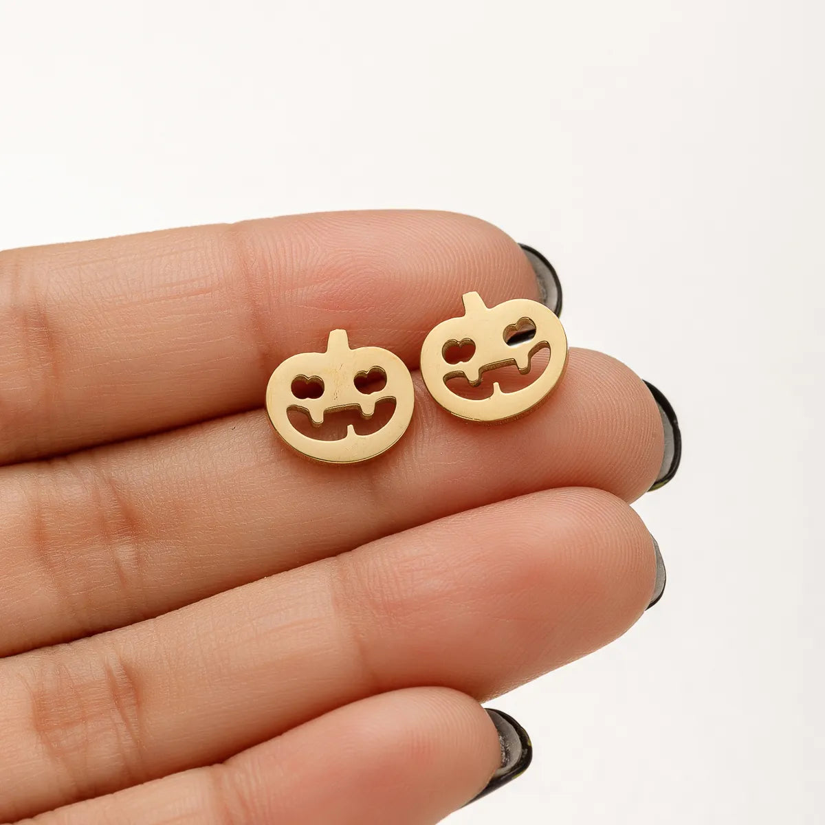 1 Pair IG Style French Style Korean Style Leaves Deer Polishing Plating 304 Stainless Steel 18K Gold Plated Ear Studs