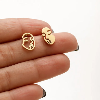 1 Pair IG Style French Style Korean Style Leaves Deer Polishing Plating 304 Stainless Steel 18K Gold Plated Ear Studs