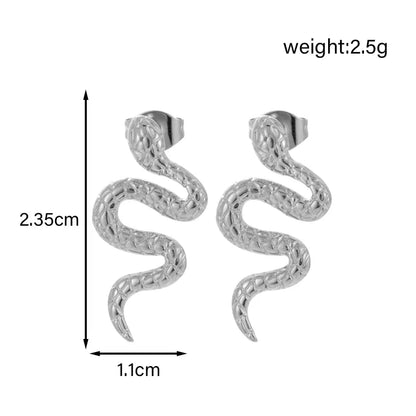 1 Pair IG Style French Style Simple Style C Shape Geometric Snake 304 Stainless Steel Ear Studs