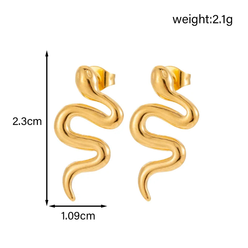 1 Pair IG Style French Style Simple Style C Shape Geometric Snake 304 Stainless Steel Ear Studs