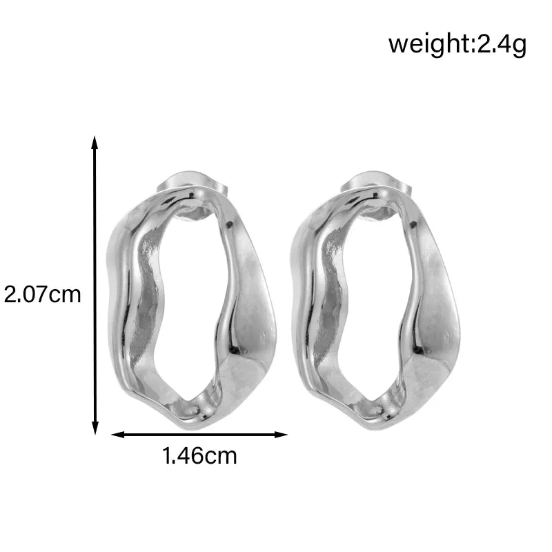 1 Pair IG Style French Style Simple Style C Shape Geometric Snake 304 Stainless Steel Ear Studs