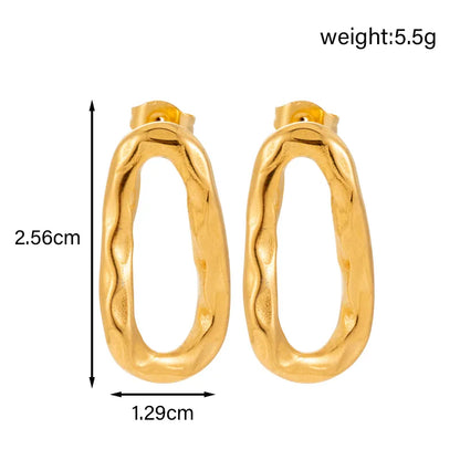 1 Pair IG Style French Style Simple Style C Shape Geometric Snake 304 Stainless Steel Ear Studs