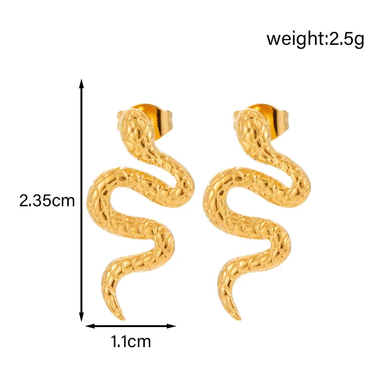 1 Pair IG Style French Style Simple Style C Shape Geometric Snake 304 Stainless Steel Ear Studs