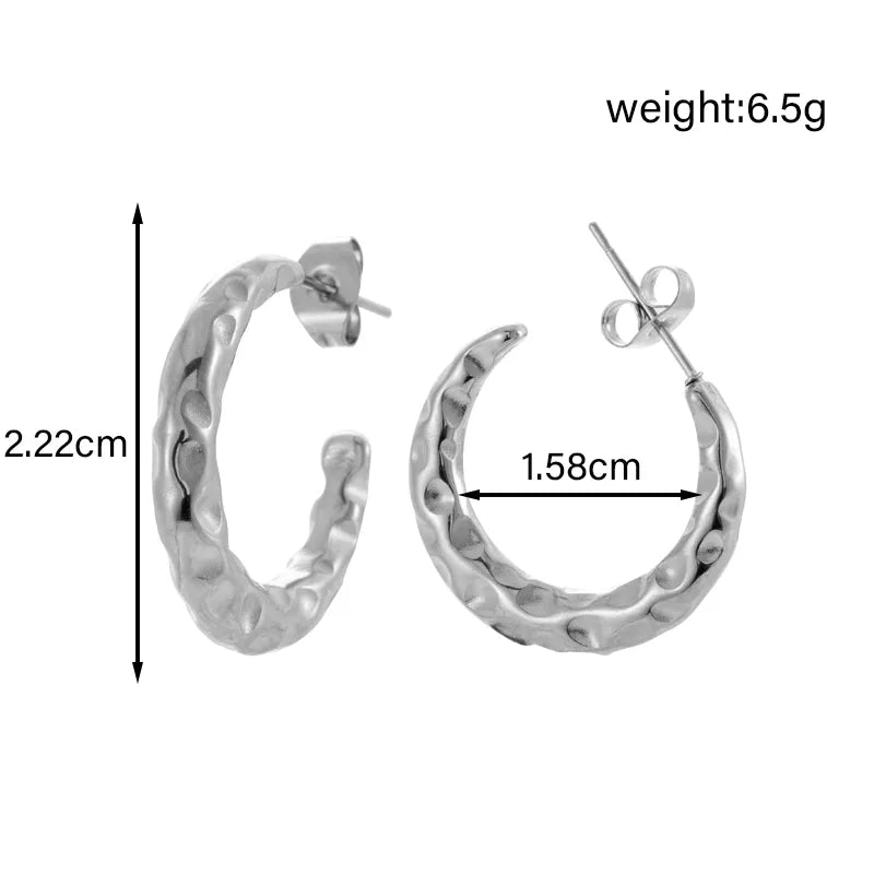 1 Pair IG Style French Style Simple Style C Shape Geometric Snake 304 Stainless Steel Ear Studs