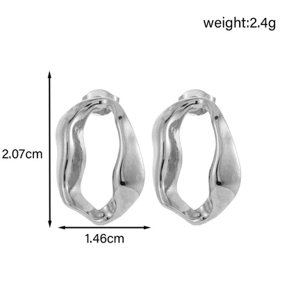 1 Pair IG Style French Style Simple Style C Shape Geometric Snake 304 Stainless Steel Ear Studs