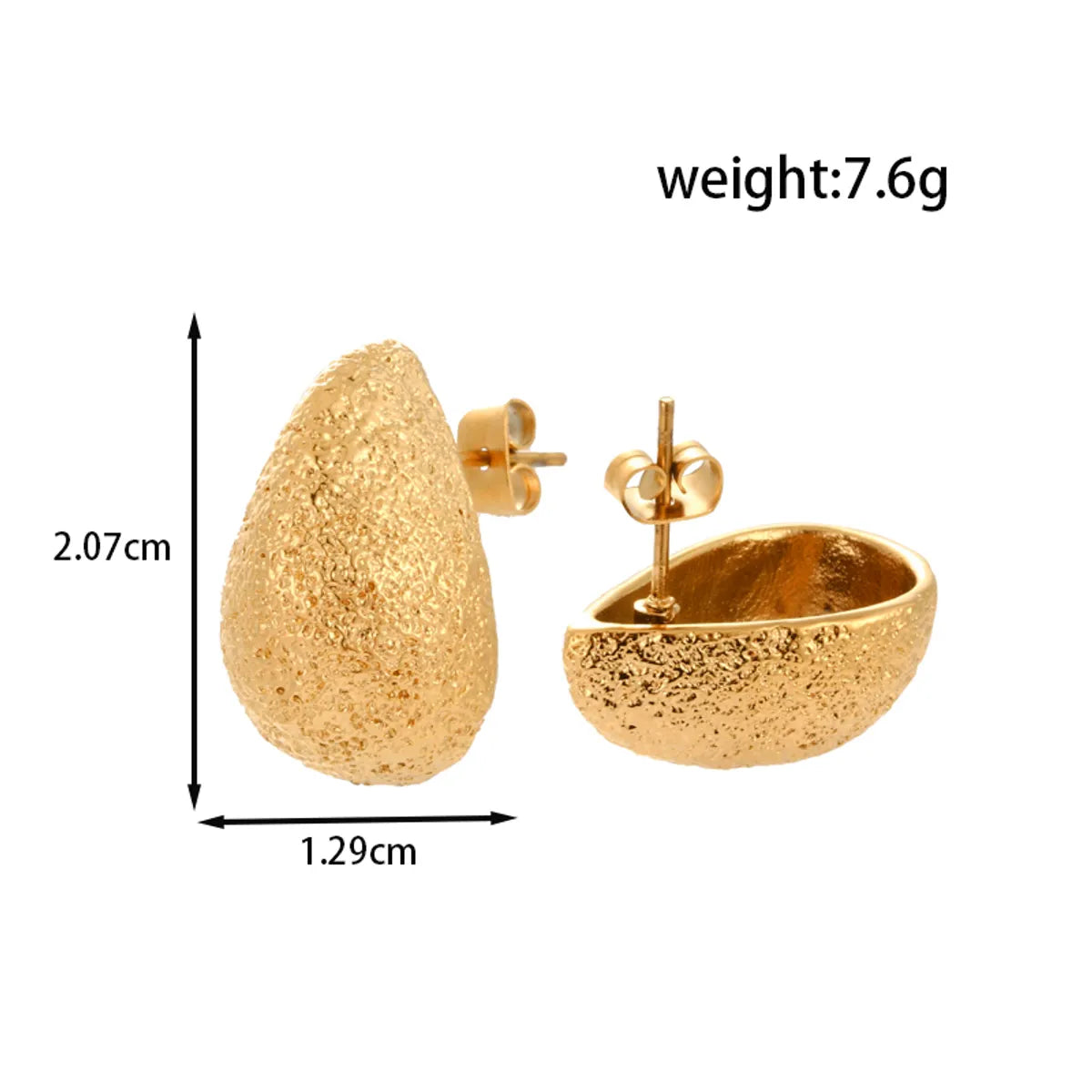 1 Pair IG Style French Style Simple Style Geometric Water Droplets Heart Shape 304 Stainless Steel Drop Earrings Ear Studs