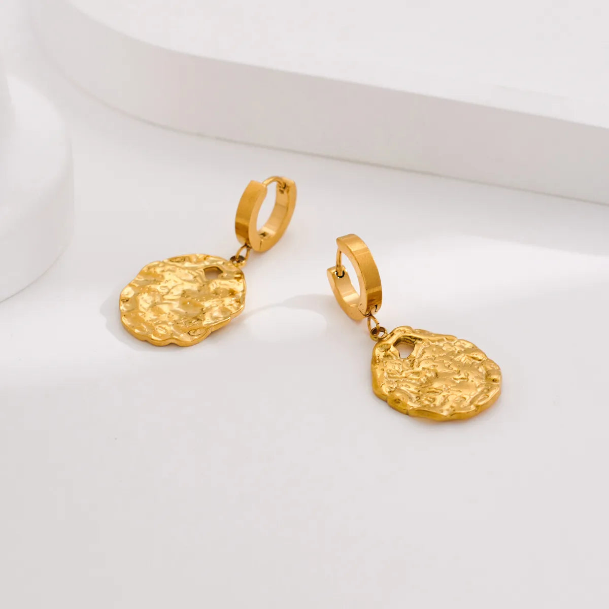 1 Pair IG Style French Style Simple Style Irregular Plating 304 Stainless Steel 18K Gold Plated Drop Earrings