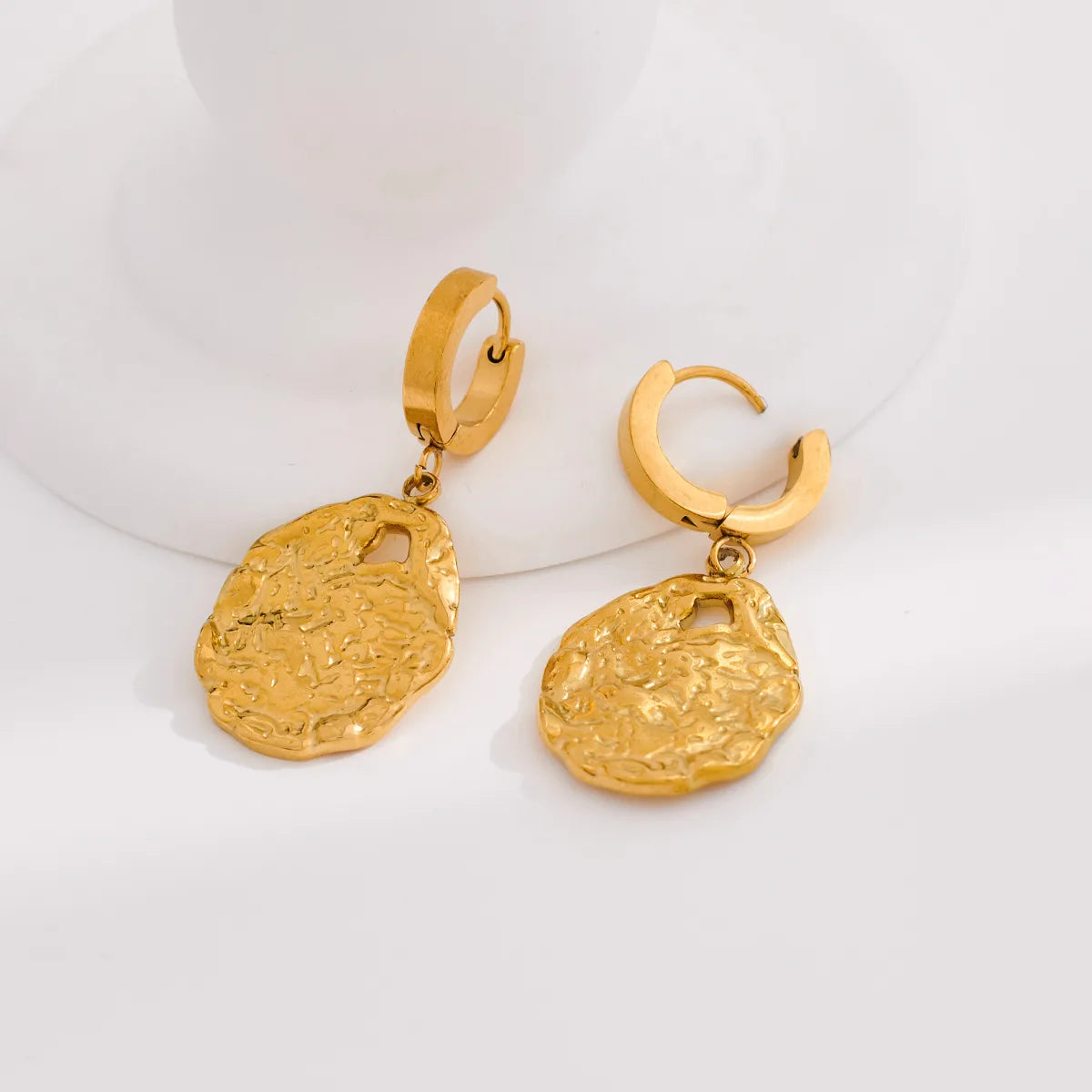 1 Pair IG Style French Style Simple Style Irregular Plating 304 Stainless Steel 18K Gold Plated Drop Earrings