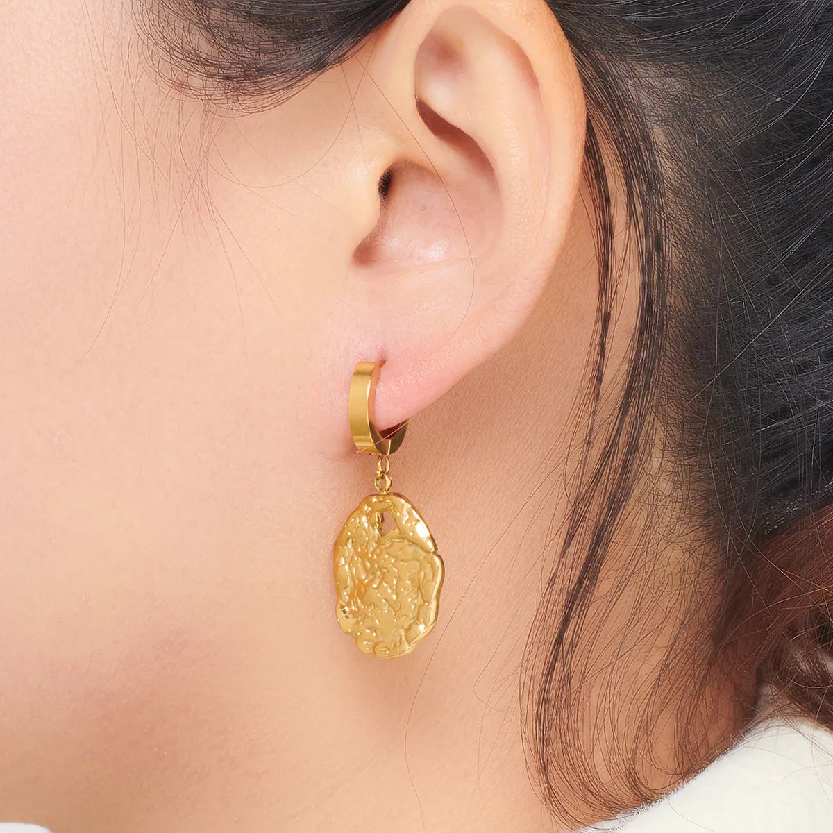 1 Pair IG Style French Style Simple Style Irregular Plating 304 Stainless Steel 18K Gold Plated Drop Earrings