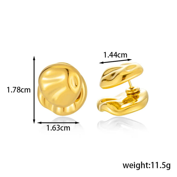 1 Pair IG Style French Style Simple Style Pentagram Round 304 Stainless Steel Drop Earrings Ear Studs