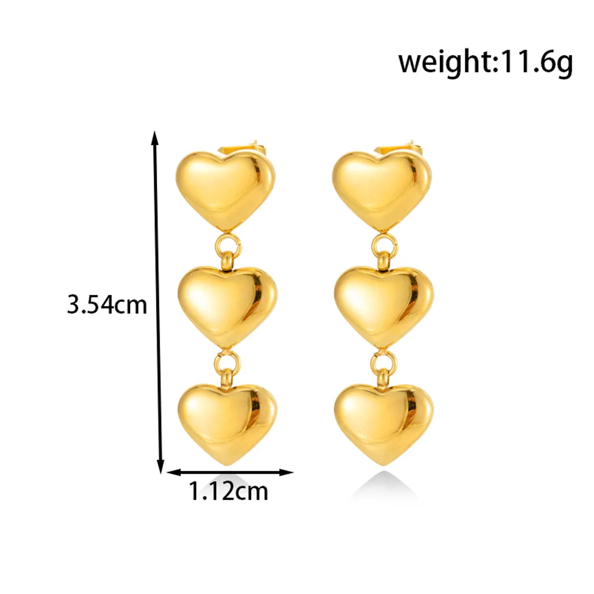 1 Pair IG Style French Style Simple Style Round Tassel Heart Shape Tassel 304 Stainless Steel Drop Earrings