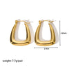 1 Pair IG Style French Style Square Plating 304 Stainless Steel 18K Gold Plated Earrings