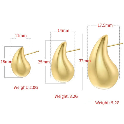 1 Pair Ig Style French Style Water Droplets Plating Alloy 18k Gold Plated Ear Studs