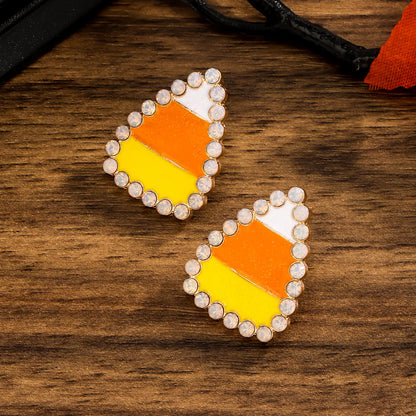 1 Pair IG Style Funny Pumpkin Enamel Alloy Ear Studs