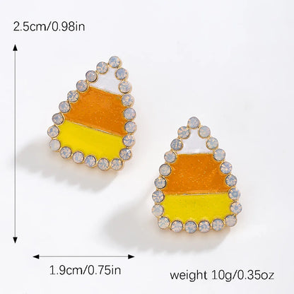 1 Pair IG Style Funny Pumpkin Enamel Alloy Ear Studs