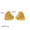 1 Pair IG Style Geometric Heart Shape Polishing Plating 304 Stainless Steel 18K Gold Plated Ear Studs