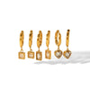 1 Pair IG Style Geometric Inlay 304 Stainless Steel Zircon 18K Gold Plated Drop Earrings