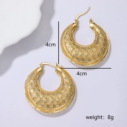 1 Pair IG Style Geometric Plating Hollow Out Iron 18K Gold Plated Earrings