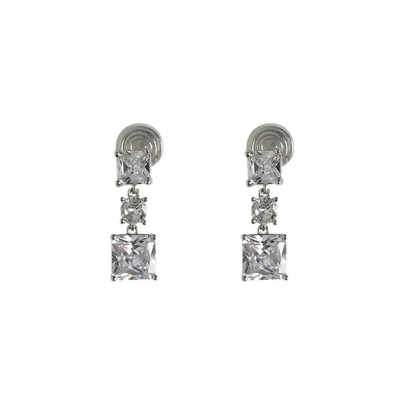 1 Pair IG Style Geometric Plating Inlay Copper Zircon Earrings