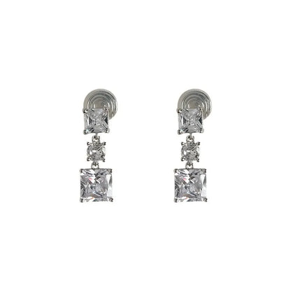 1 Pair IG Style Geometric Plating Inlay Copper Zircon Earrings