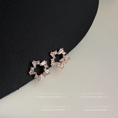 1 Pair IG Style Geometric Plating Inlay Copper Zircon Earrings