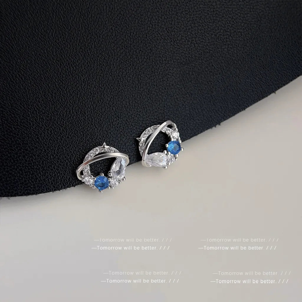 1 Pair IG Style Geometric Plating Inlay Copper Zircon Earrings