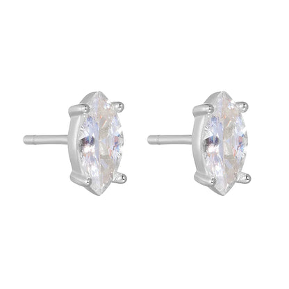 1 Pair Ig Style Geometric Plating Inlay Sterling Silver Zircon 14k Gold Plated Rhodium Plated Ear Studs