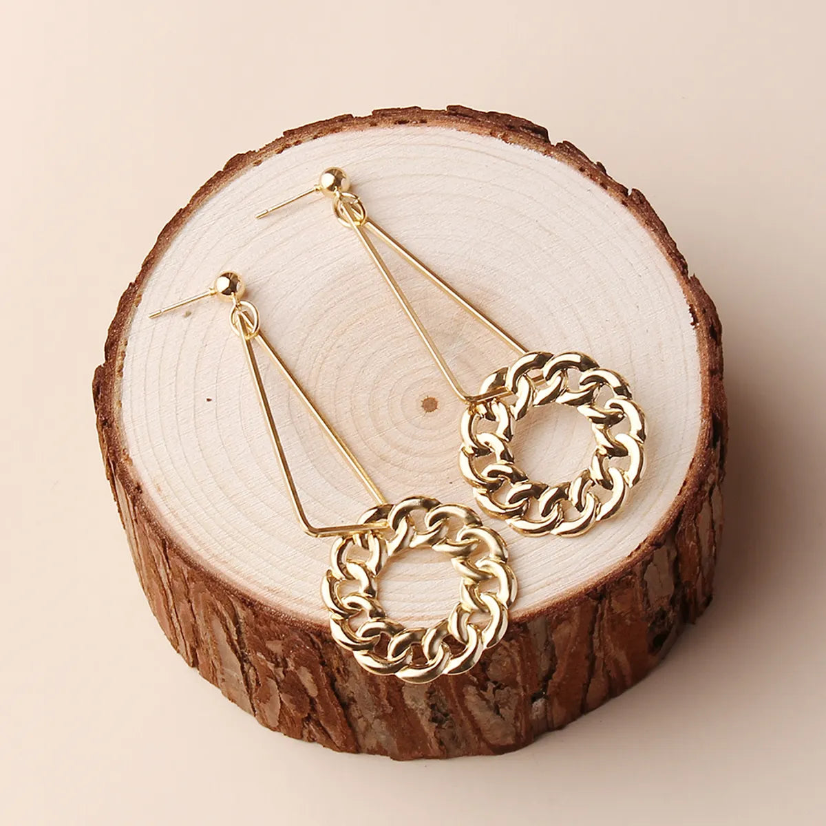 1 Pair IG Style Geometric Plating Metal Iron Gold Plated Drop Earrings