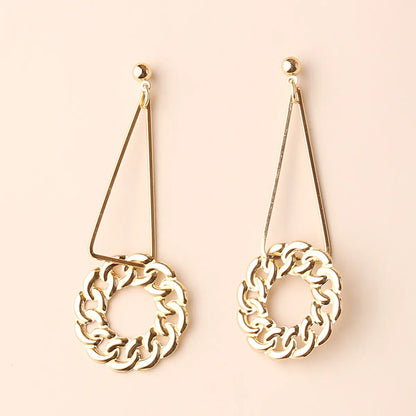 1 Pair IG Style Geometric Plating Metal Iron Gold Plated Drop Earrings