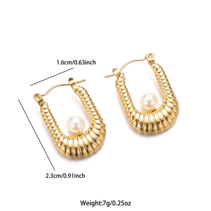 1 Pair Ig Style Geometric Plating Stainless Steel 18k Gold Plated Earrings