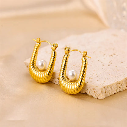 1 Pair Ig Style Geometric Plating Stainless Steel 18k Gold Plated Earrings