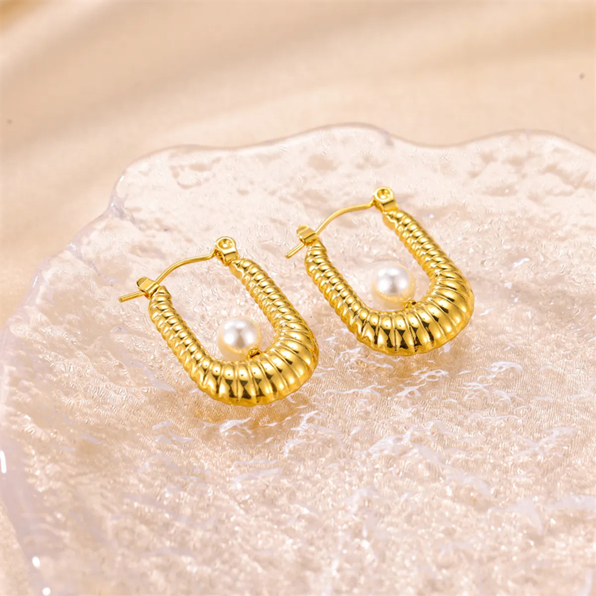 1 Pair Ig Style Geometric Plating Stainless Steel 18k Gold Plated Earrings