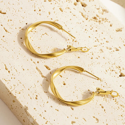 1 Pair Ig Style Geometric Plating Stainless Steel 18k Gold Plated Hoop Earrings